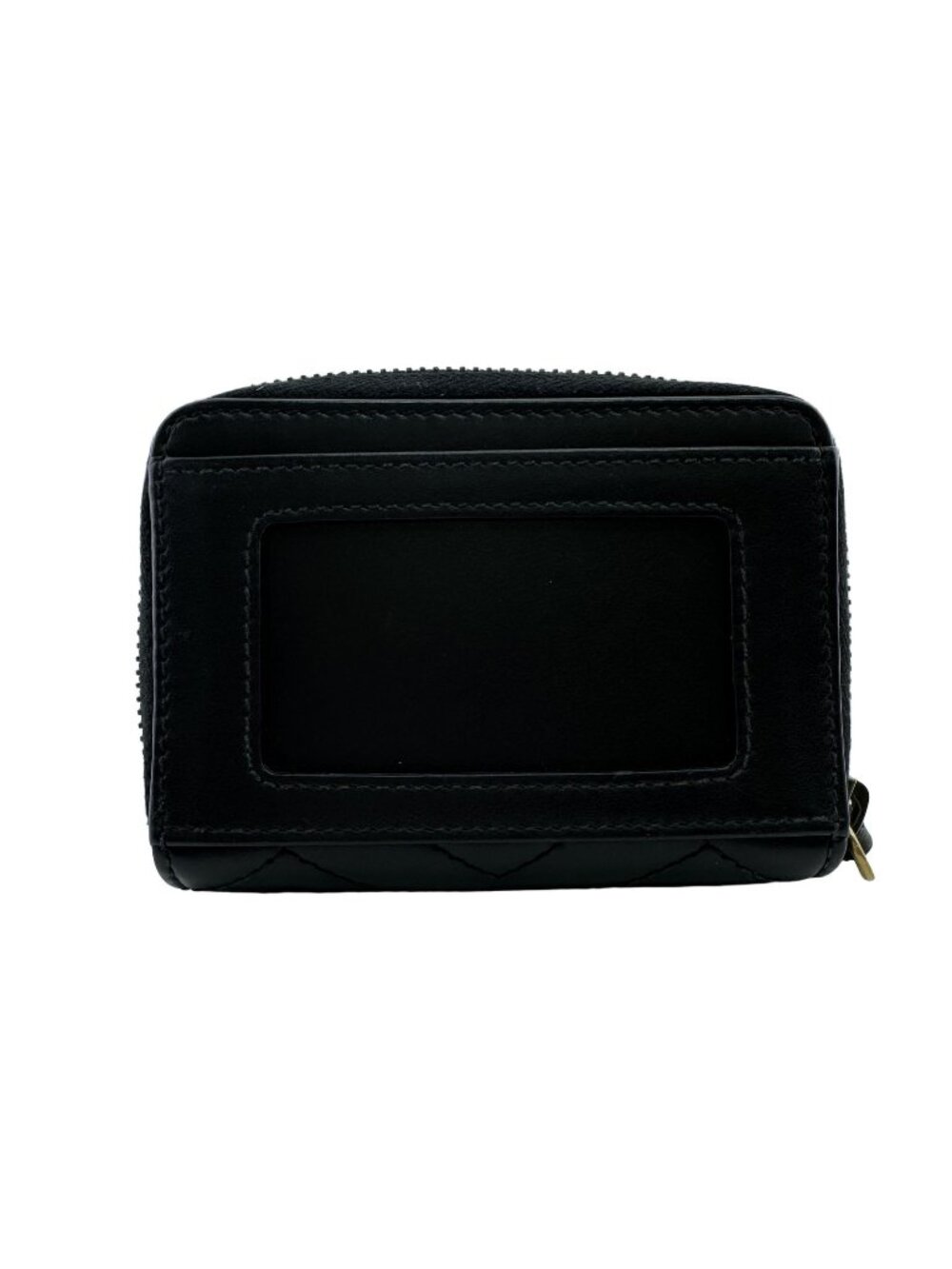 Gucci GG Marmont Leather Coin Purse Card Case Business Black Gold
